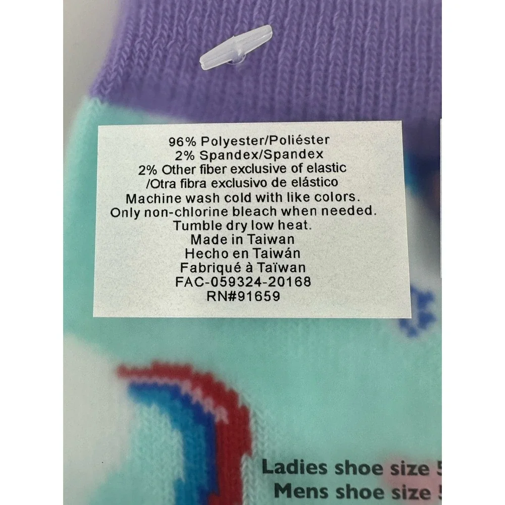 Disney Parks Inside Out - Rainbow Unicorn Unisex Socks New Free Shipping‎